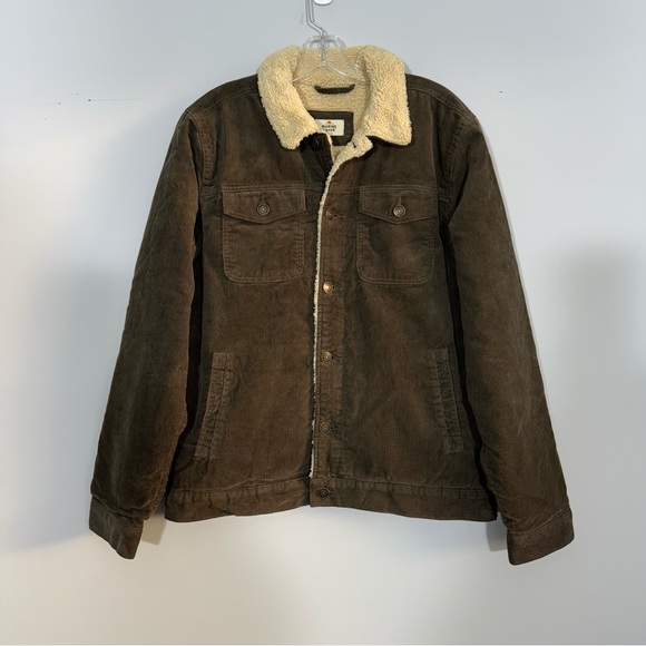 MARINE LAYER Boise Cord Sherpa Trucker Jacket in Major Brown Barn Coat Men’s M - Picture 6 of 16